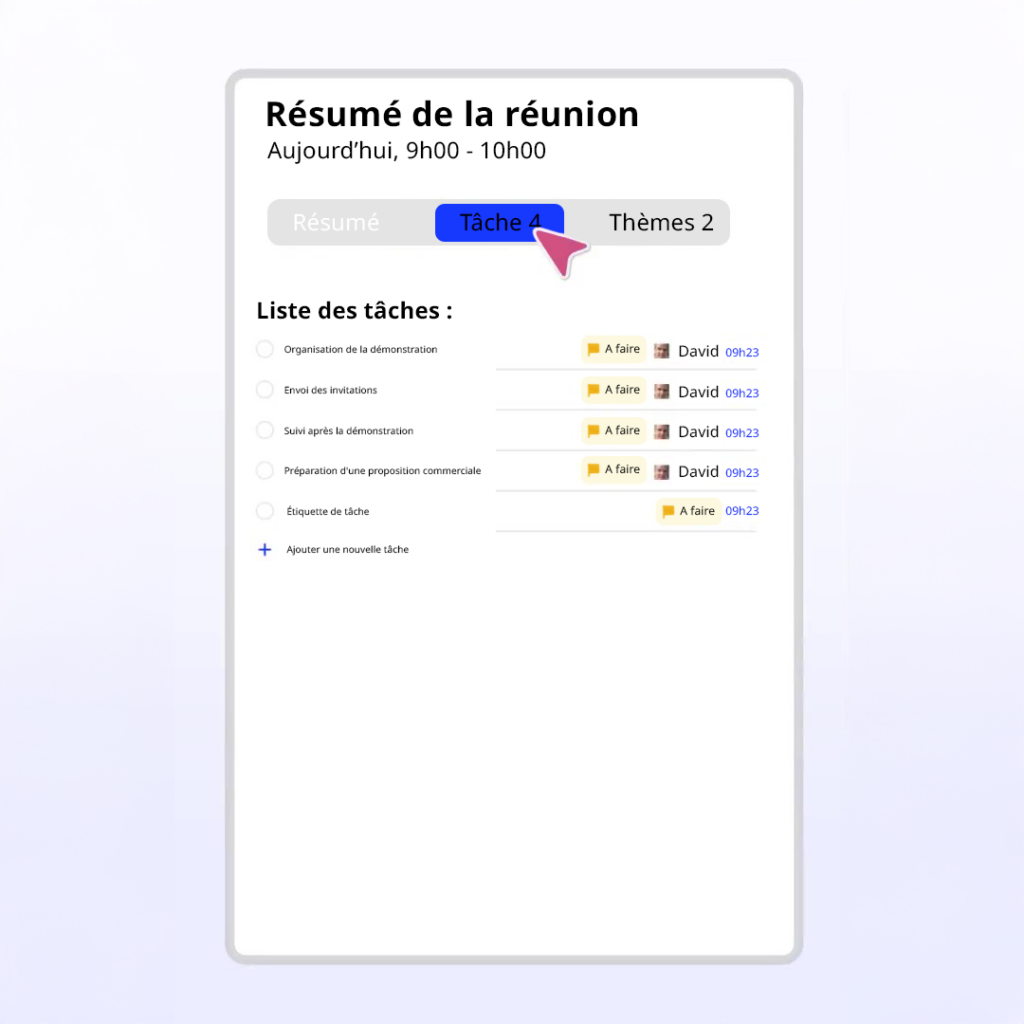 Accès rapide aux informations importantes